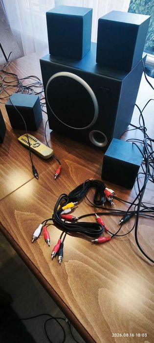 5.1 аудио система със субуфер, 5 тонколони и дистанционно