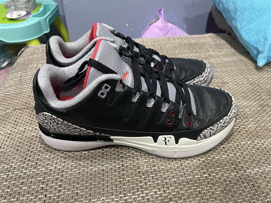 Nike Air Zoom Vapor aj3xrf Roger Federer Jordan 3 Black Cement Court