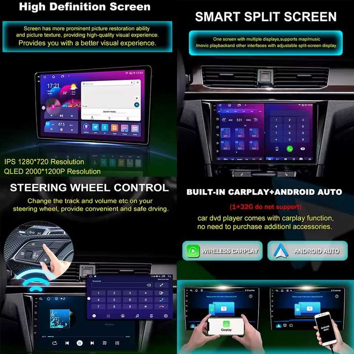 Navigatie Android 4GB RAM+ 64GB VW GOLF 5 6 PASSAT B6 B7 CC SEAT SKODA cu TOUCH