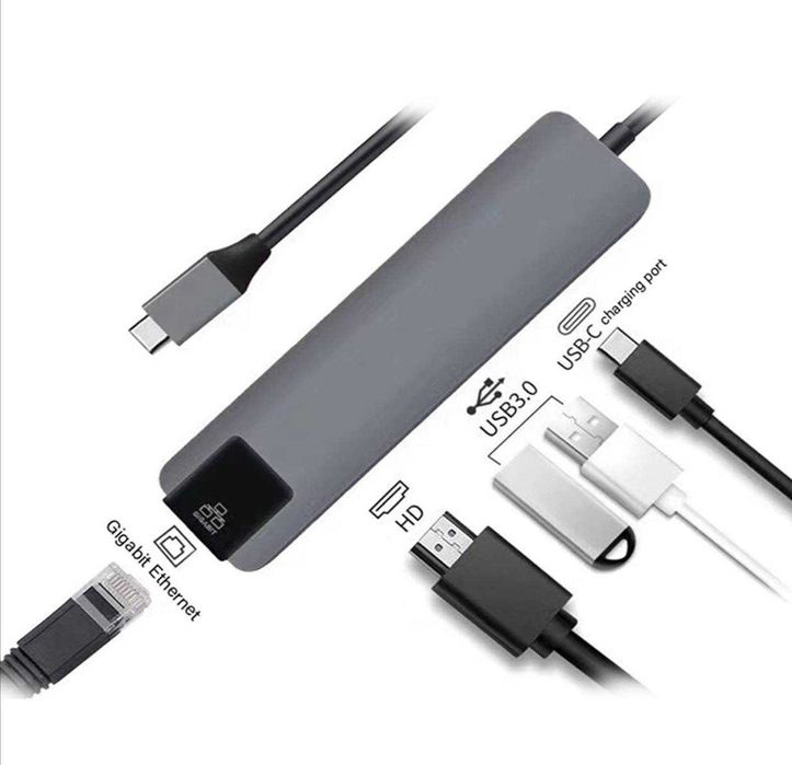 USB hub концентратор 8в1 разъем подключения Type C