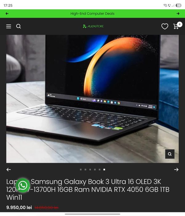 Laptop Samsung galaxy Book 3 / i9 / rtx 4070