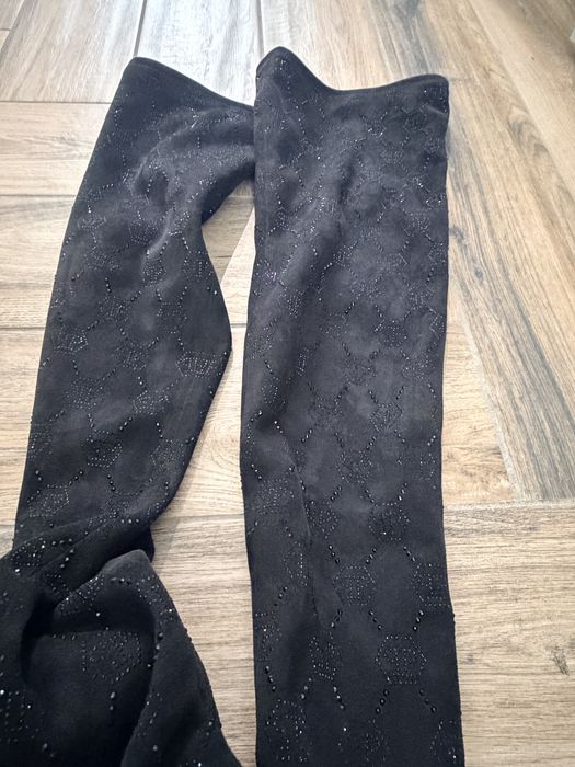 Черни чизми phillip plein с кристали