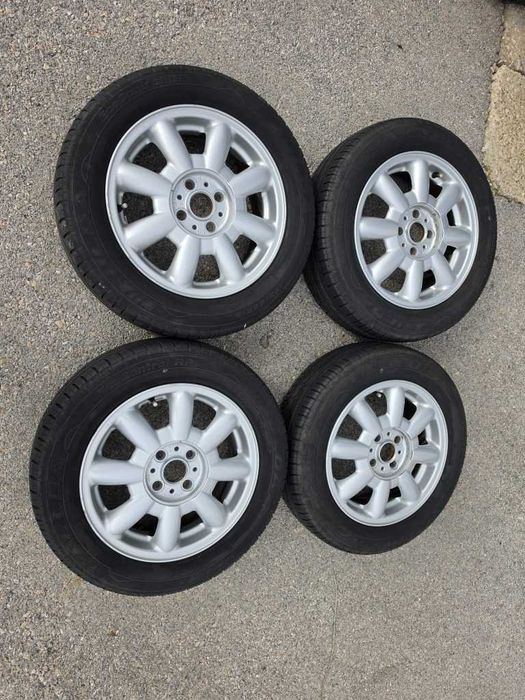 4 бр. Летни гуми 175/65 R15 с алуминиеви джанти 4x100 Mini