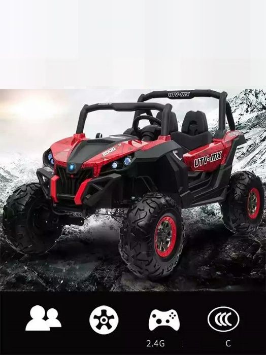 Акумулаторен ДЖИП SUPERSTAR 2X12V С ДИСТАНЦИОННО, 2 Кожена седалка,2се