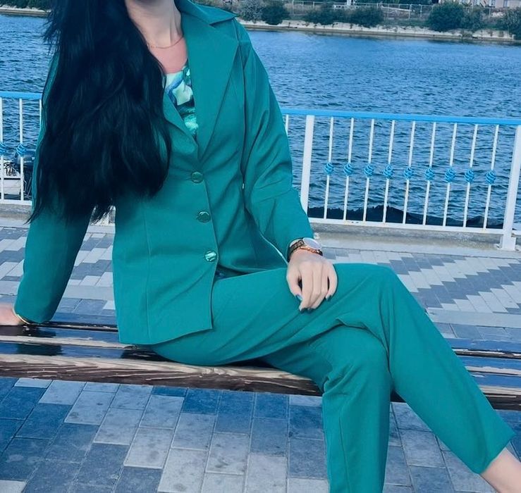 Compleu damă verde smarald – sacou + pantaloni