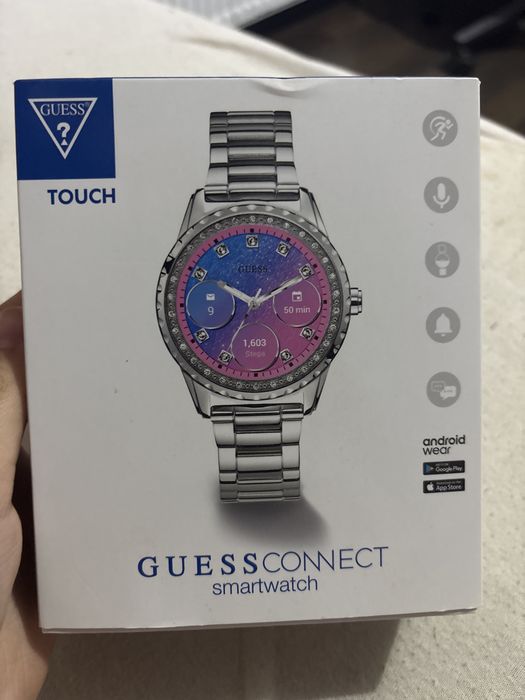 Ceas Smartwatch GUESS Connect Jemma Touch (Argintiu/Cristale) - Ca NOU / Full Box