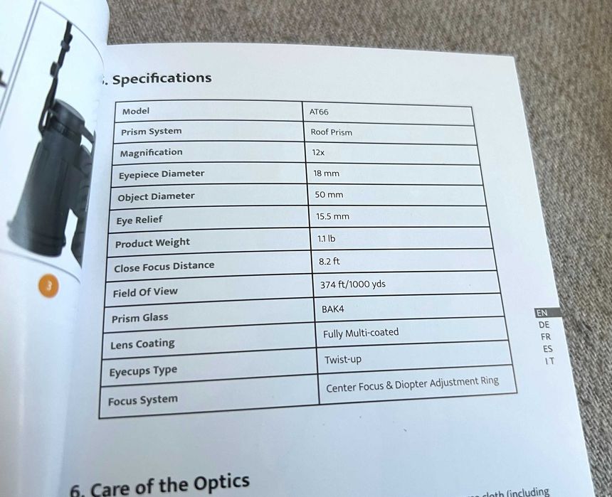 Binoclu Compact AT66 12x obiectiv de 50 mm + toc - calitate - la cutie