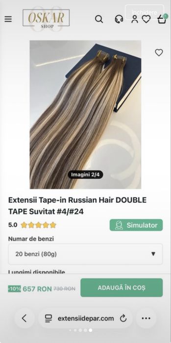 Extensii Tape-in Russian Hair double tape