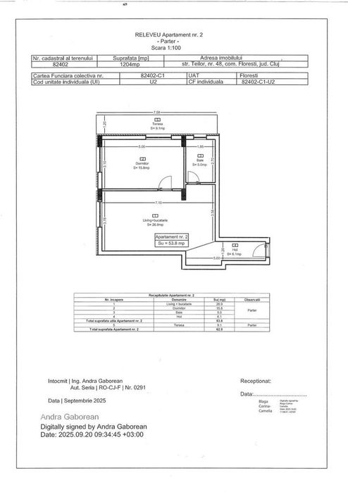 Ap 02 Teilor Residence - 2 camere FINISAT