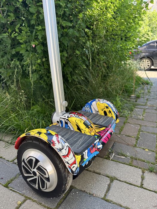 Hoverboard original de tip Segway cu mâner de directie si Bluetooth