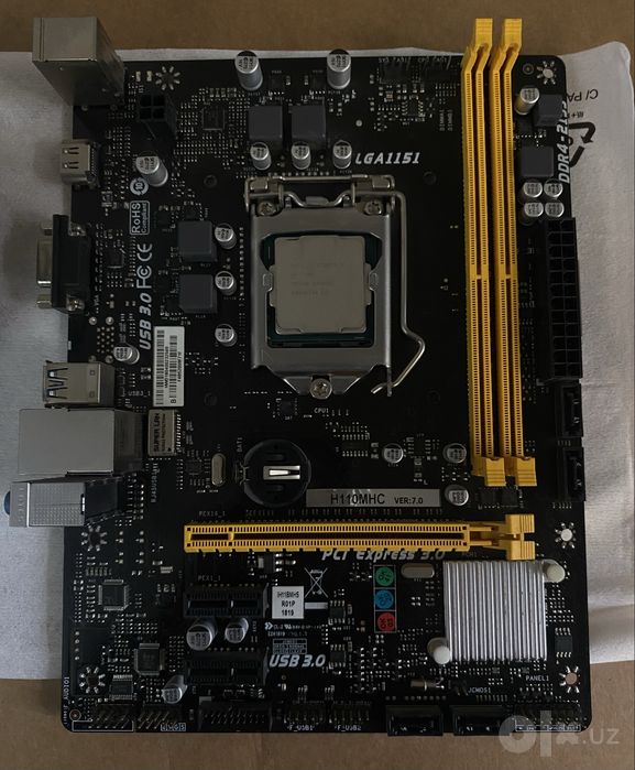 Комплект: материнская плата H110M + процессор i5-7400 + кулер