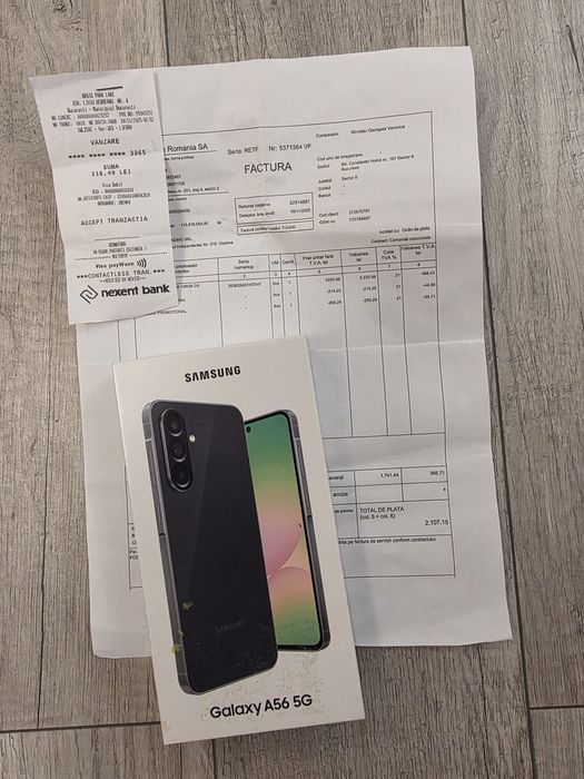 Samsung A56 5G Graphite 128Gb NOU Sigilat Factură 2 ANI GARANȚIE