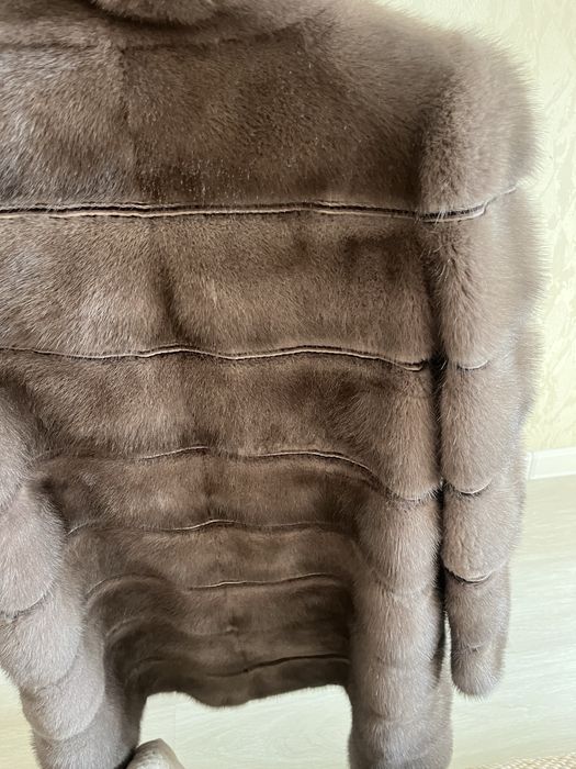 Шуба  коричневая - трансформер, норка