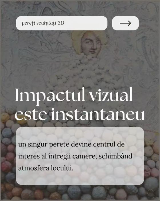 Pereți pictați și sculptați 3D, luna, butaforie, lumini, arta murala