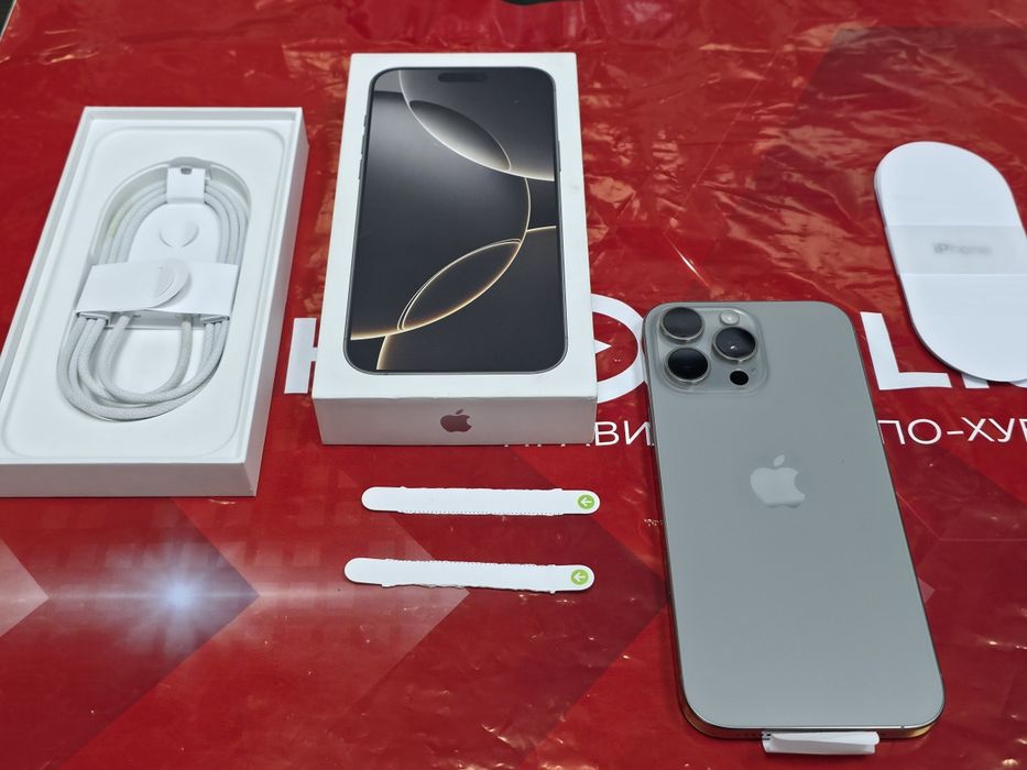 КАТО НОВ 256GB iPhone 16 Pro Max Гаранция Технополис 2026 Natural Titanium