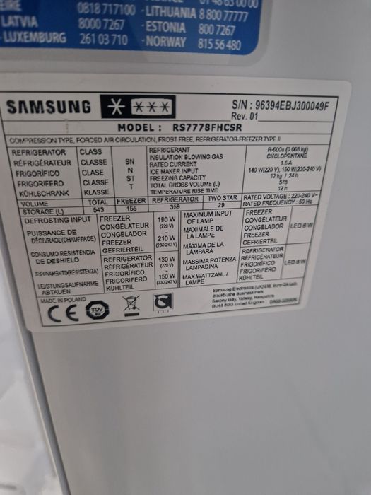 Side by Side Samsung A++ No Frost