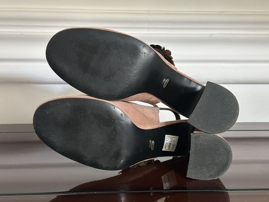 Pantofi eleganti din piele intoarsă cu toc - GRACIANA marimea 38