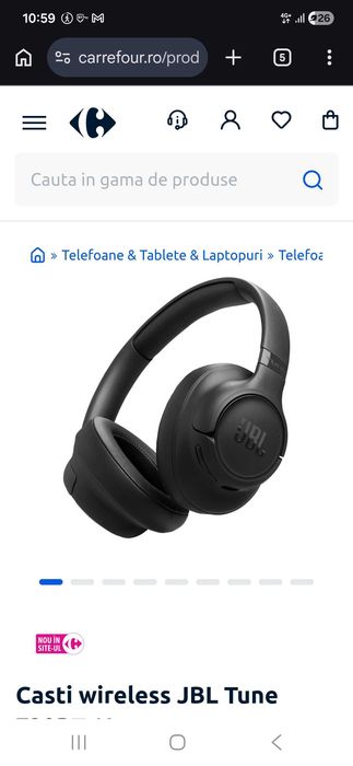 Casti wireless JBL Tune 730BT, Negru