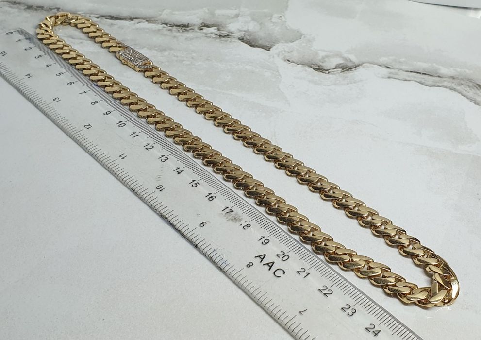 Lanț bărbătesc masiv din aur de 14K, model Cuban – 35,03 g