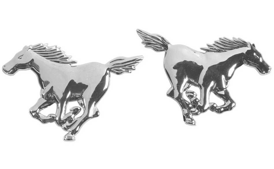 Хром Стикер Емблема Коне Mustang Horse 2 бр.