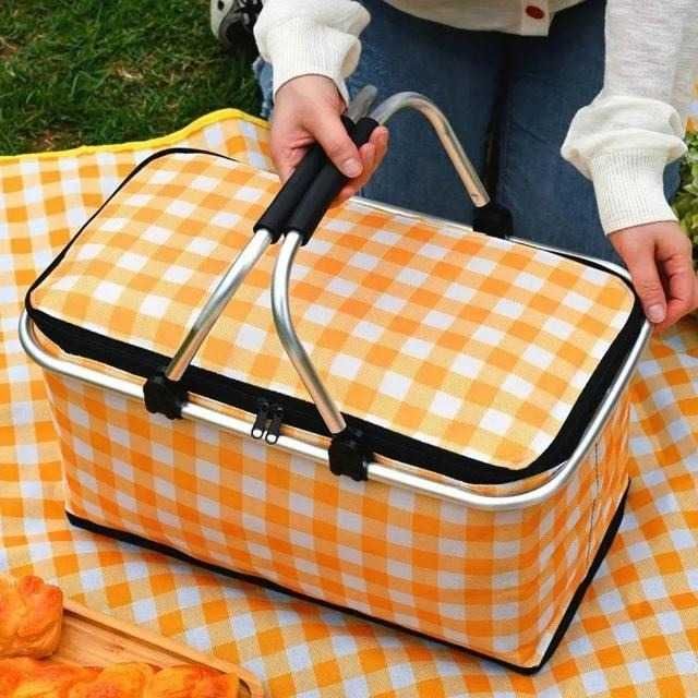 Сгъваема термоизолираща пикник кошница 30L с алуминиева рамка