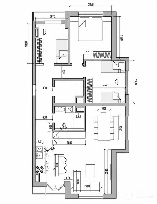 4 комн квартира, новостройка, ЖК Chimgan Hills, Ялангач, кадастр