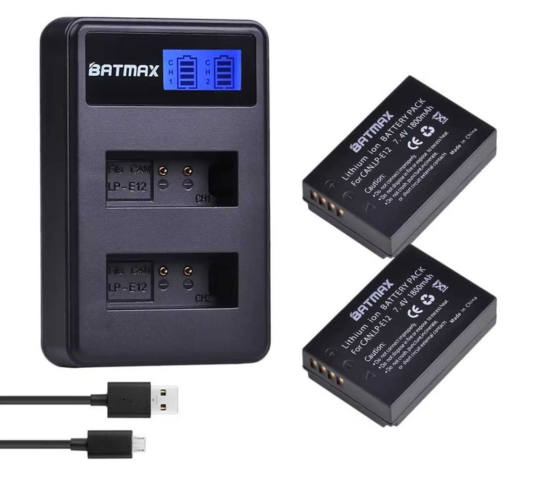 LP-E12 двойно зарядно за Canon m50 , m100 , m200 , M50II , и др.