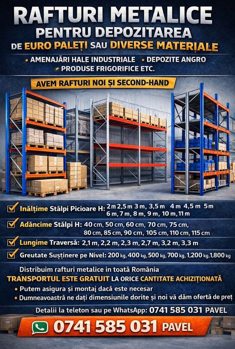 Rafturi metalice profesionale Reglabile industriale 3.6x2.1