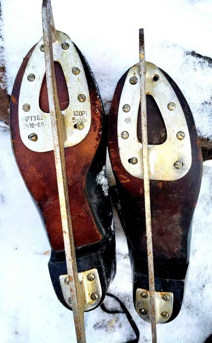 Коньки СССР для девочки подростка черные размер 40