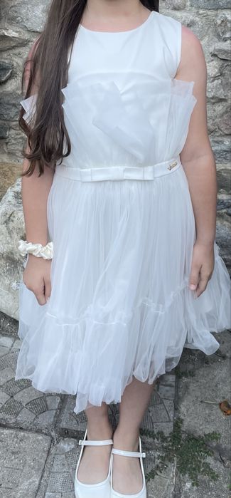 Бяла рокля Contrast-152 размер