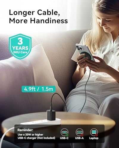 Ново INIU 15W Mag-Safe бързо зарядно с охлаждане за iPhone и AirPods