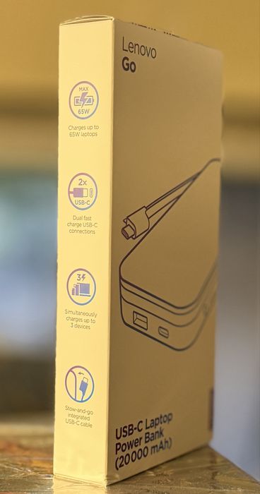 НОВА!!! Външна батерия Lenovo Go USB-C Laptop Power Bank 20000mAh – 65W