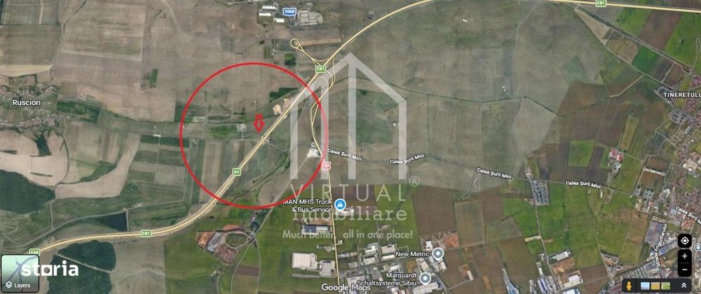 Teren intravilan si extravilan, suprafata 16,310 mp,  langa Autostrada