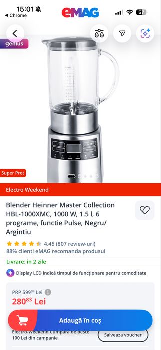 Blender Heinner de vanzare