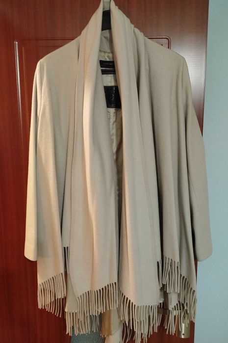 Палто/манто ZARA – бледо млечно бежово, L