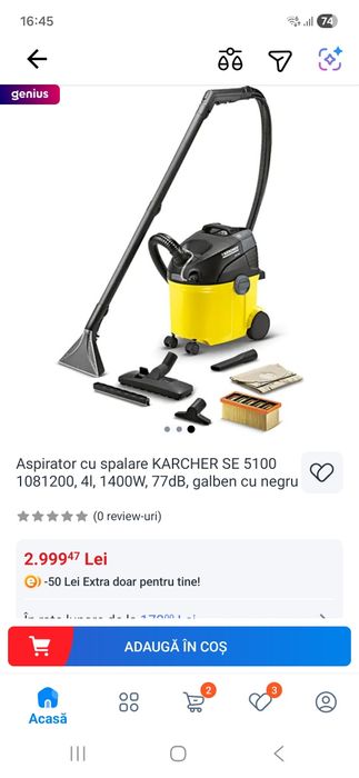 Aspirator cu functie de spalare Karcher SE 5100