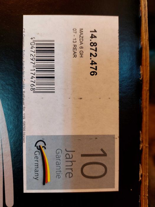 Нови Задни Пружини (2 бр.) за Mazda 6 (GH) 2007-2013 Седан/Хечбек