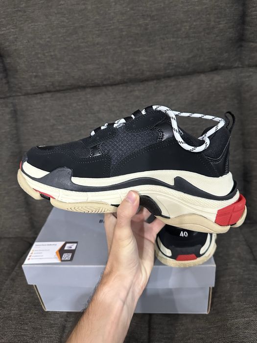 Balenciaga Triple S Black White Red