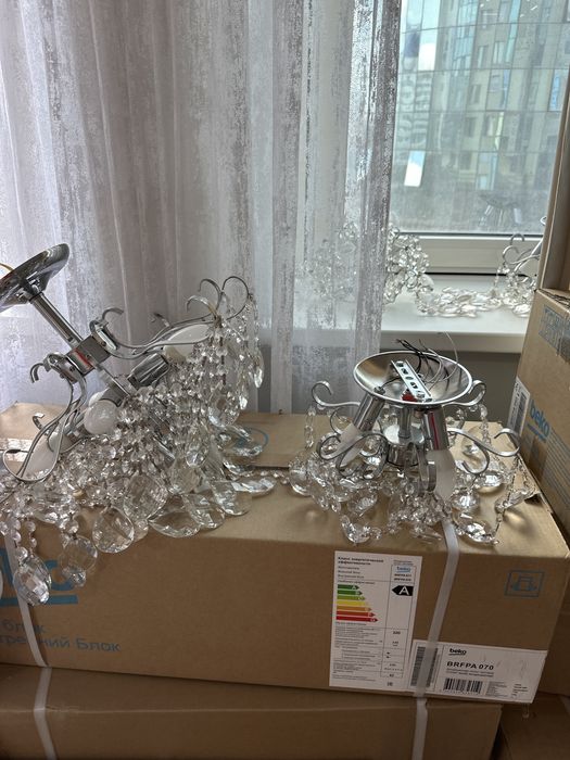 Люстра хрустальная каскадная