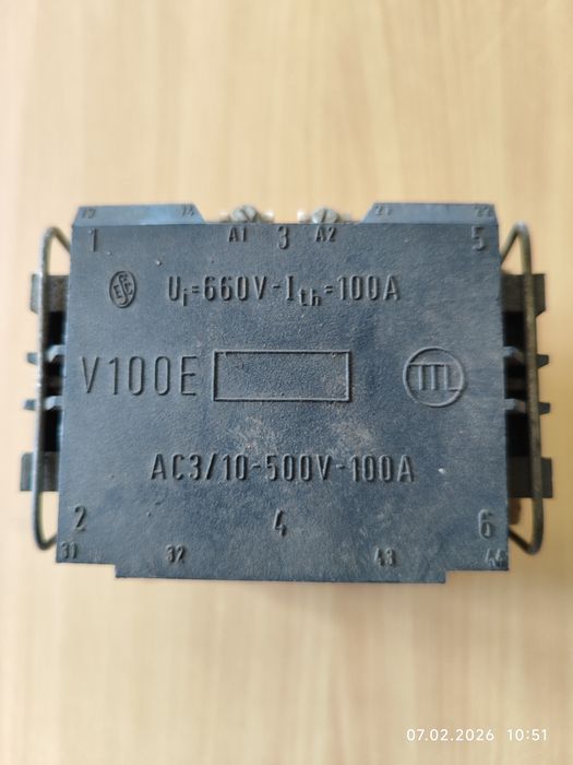 Контактор високо напрежение 500V - 100 А