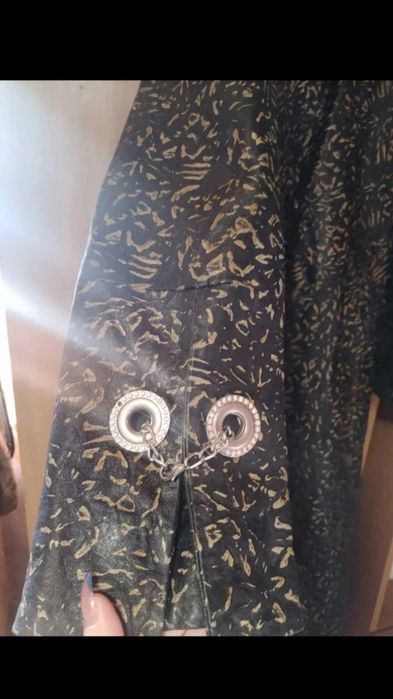 Palton dama lung din  piele naturala superba animal print