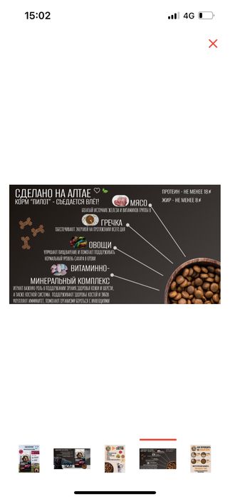 Корм для собак Ушастый Пилот