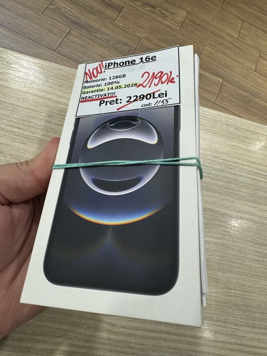 iPhone 16e 128gb negru sigilat garantie 2 ani