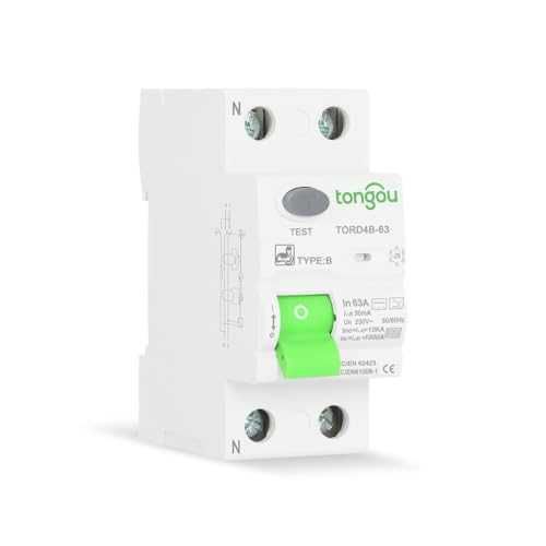 TONGOU RCCB Type B 63A 30mA 2P за EV зарядни