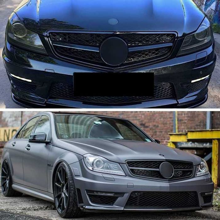 Черна решетка тип AMG за Mercedes C класа W204 седан, комби, купе