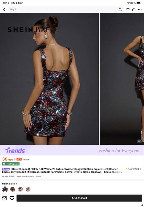 Парти,секси рокля ,цялата обшита с пайети!