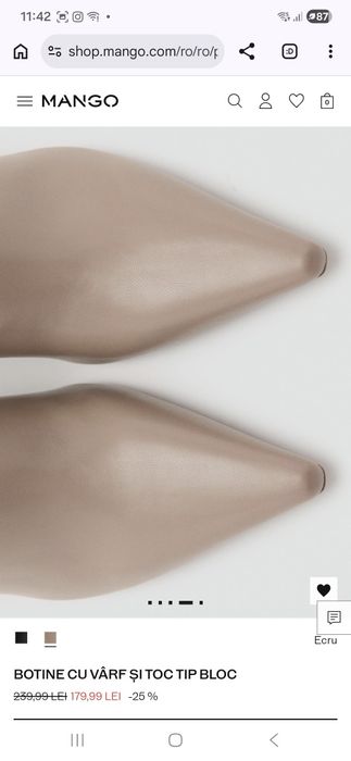 Botine cu toc Mango 37