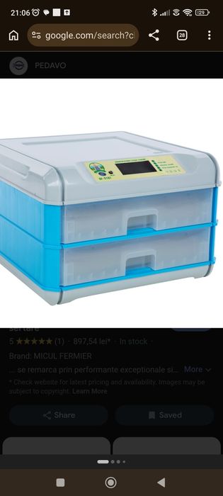 Vand incubator 128 oua