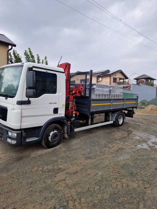 Transport camion 7,5 tone cu macara si basculabil 3,5 tone