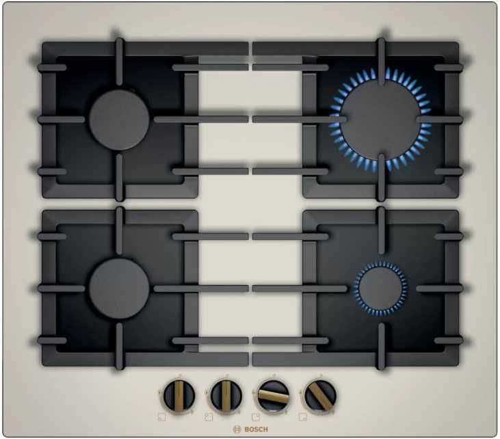 Газовая варочная панель Bosch PPP6B1B90R; закаленное стекло